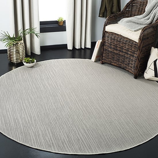 Safavieh Courtyard Collection Tama Geometric Indoor/Outdoor Round Area Rug