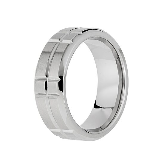 Mens 8MM Cobalt Wedding Band