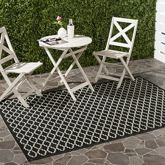 Safavieh Courtyard Collection Bora Geometric Indoor/Outdoor Square Area Rug