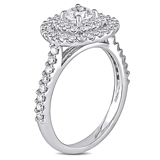 Womens 1 CT. T.W. Natural White Diamond 14K Gold Round Engagement Ring