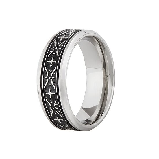 Mens 8MM Stainless Steel Wedding Band