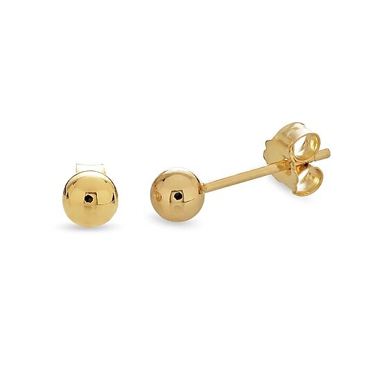 Womens Cubic Zirconia 18K Gold Over Silver Sterling Silver Ball 3 Pair Earring Set