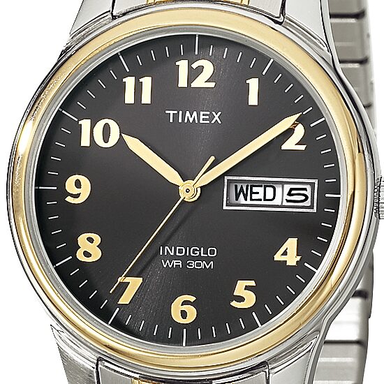 Timex® Mens Two-Tone Expansion Bracelet Watch