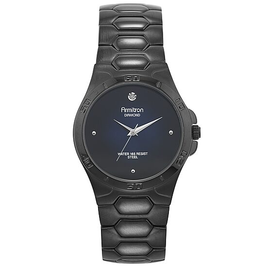 Armitron® Mens Black Stainless Watch