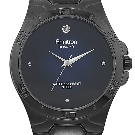 Armitron® Mens Black Stainless Watch