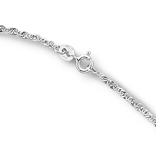 14K White Gold 18" Singapore Chain