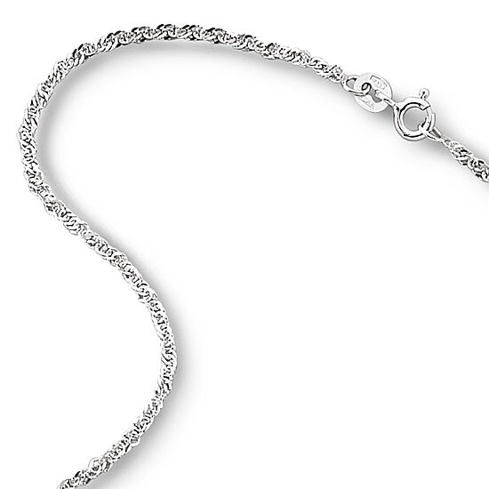 14K White Gold 18" Singapore Chain