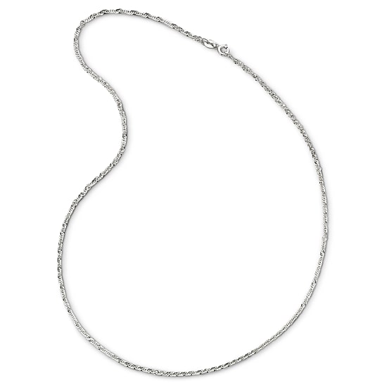 14K White Gold 18" Singapore Chain