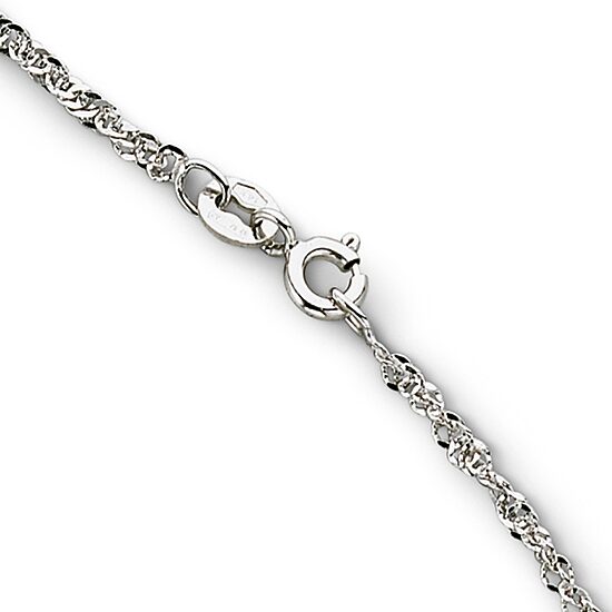 14K White Gold 18" Singapore Chain