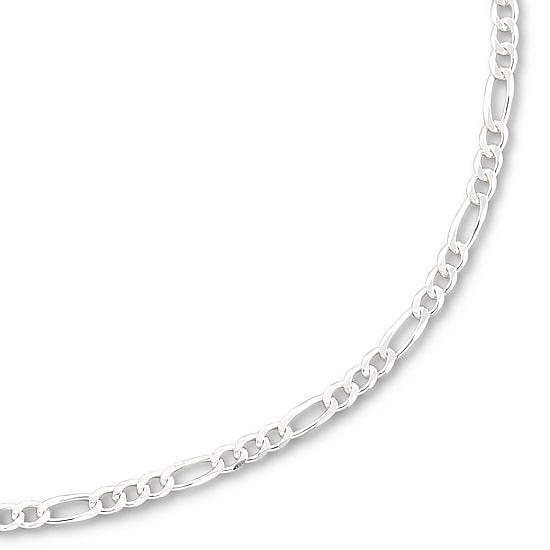 Made in Italy Womens Sterling Silver 20 Inch Figaro Chain Necklace