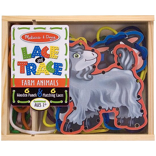 Melissa & Doug Farm Animals Lace And Trace Panels Drawing Kit