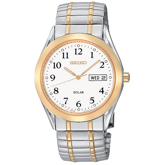Seiko Mens Two Tone Stainless Steel Expansion Watch Sne062