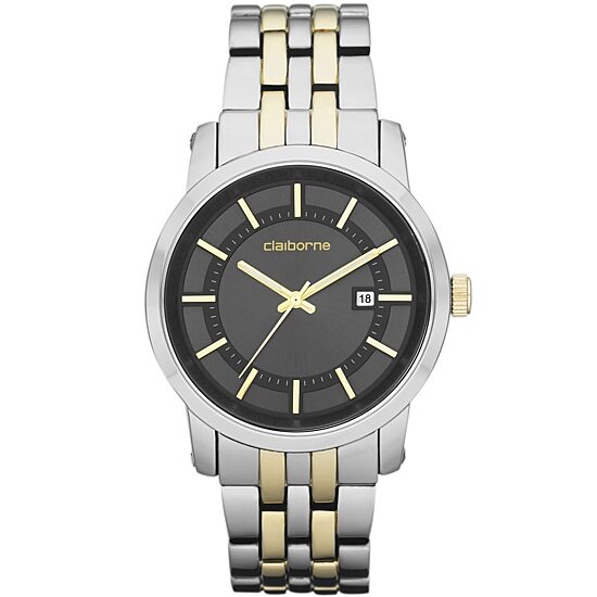 Claiborne Mens Two-Tone Watch