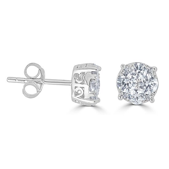1/2 CT. T.W. Natural White Diamond 14K Gold 5.5mm Stud Earrings