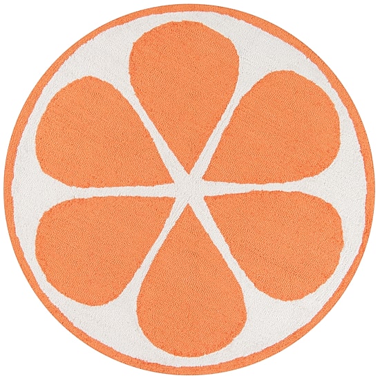 Novogratz Cucina Orange Hooked Indoor Round Accent Rug