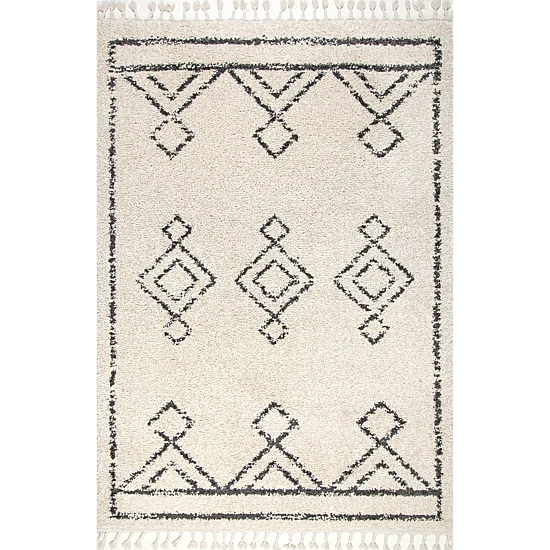 nuLoom Mackie Moroccan Diamond Tassel Area Rug