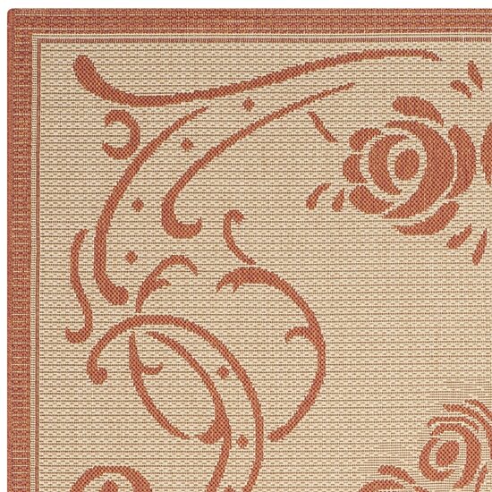 Safavieh Courtyard Collection Kalya Floral Indoor/Outdoor Square Area Rug