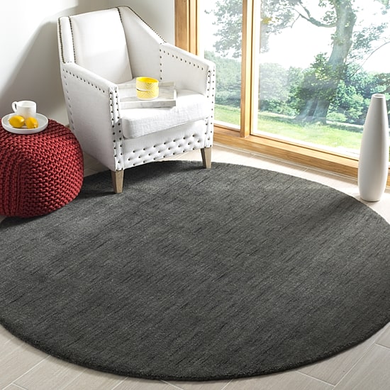 Safavieh Himalaya Collection Letters Solid Round Area Rug