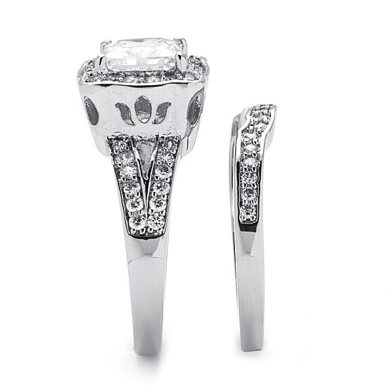 Womens 2 1/2 CT. T.W. Cubic Zirconia Platinum Over Silver Bridal Set