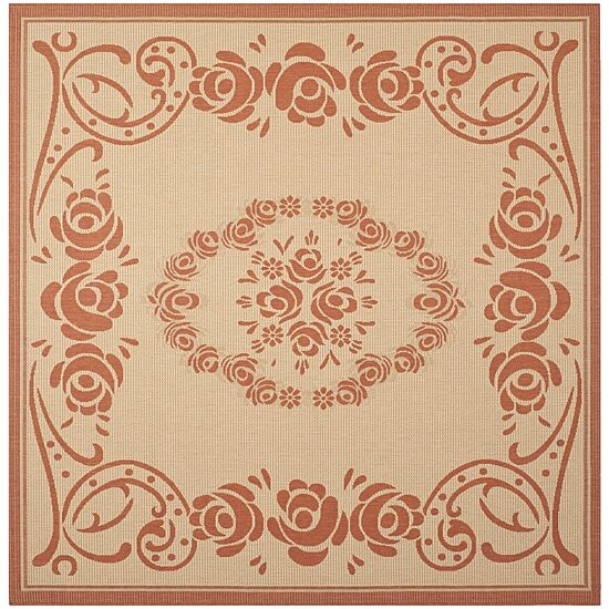 Safavieh Courtyard Collection Kalya Floral Indoor/Outdoor Square Area Rug