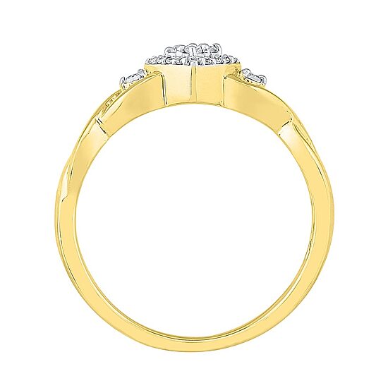 Womens 1/10 CT. T.W. Natural White Diamond 10K Gold Cushion Promise Ring