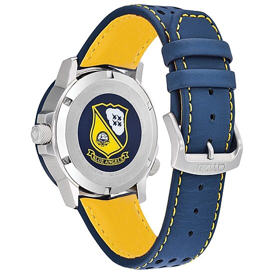 Citizen Promaster Nighthawk Mens Blue Leather Strap Watch Bj7007-02l