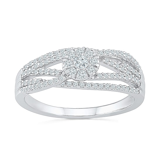Promise My Love Womens 1/3 CT. T.W. Natural White Diamond 10K Gold Round Promise Ring