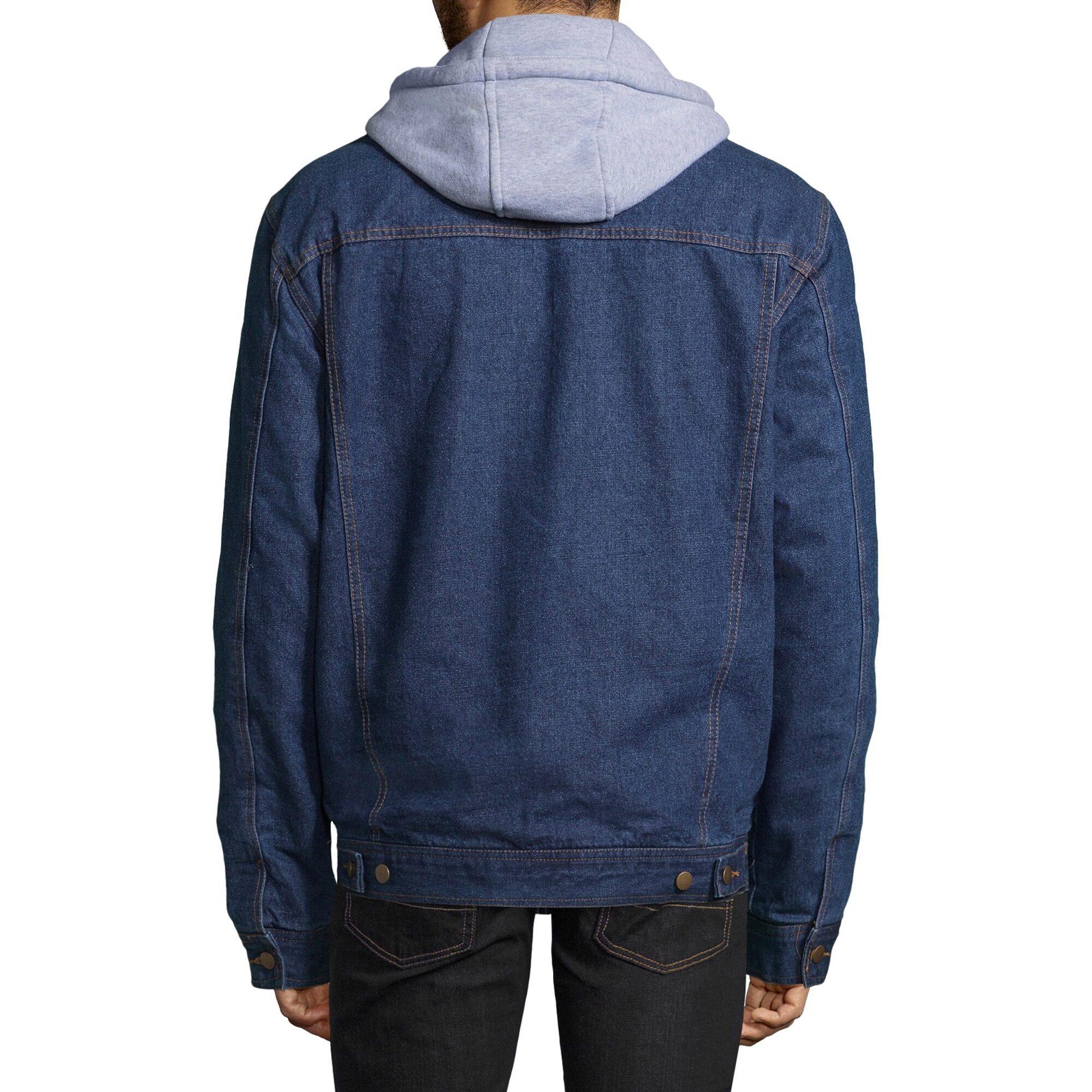 Victory Fleece Lined Hooded Mens Denim Midweight Jacket