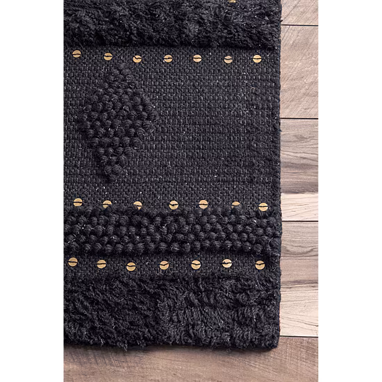 nuLoom Durden High Low Geometric Wool Woven Rug