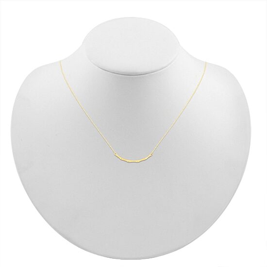 Womens 10K Gold Curved 18 Inch Pendant Necklace