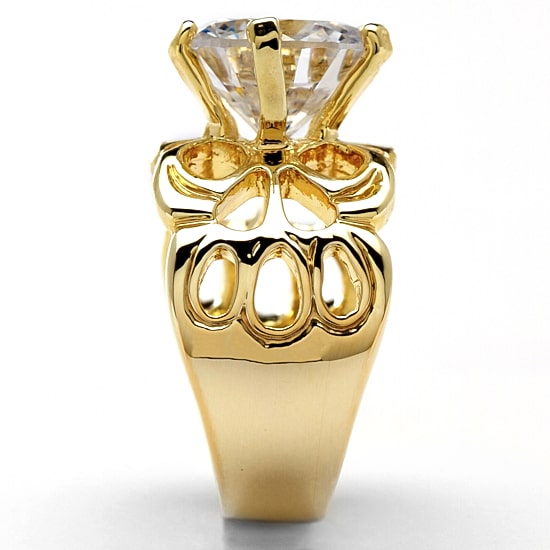 Womens 6 CT. T.W. Cubic Zirconia 14K Gold Over Brass Engagement Ring