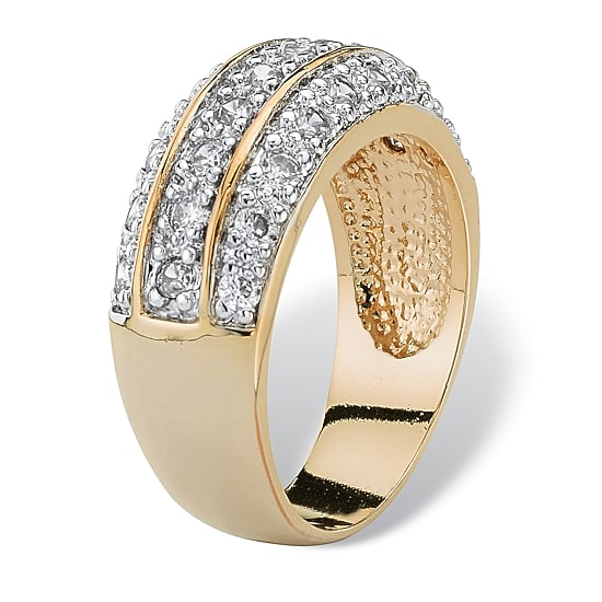 Womens 1 3/4 CT. T.W. Cubic Zirconia 14K Gold Over Brass Engagement Ring