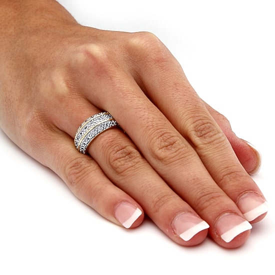 Womens 1 3/4 CT. T.W. Cubic Zirconia 14K Gold Over Brass Engagement Ring