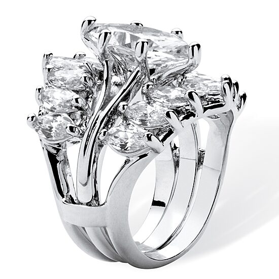 Womens 6 CT. T.W. Cubic Zirconia Pure Silver Over Brass Bridal Set