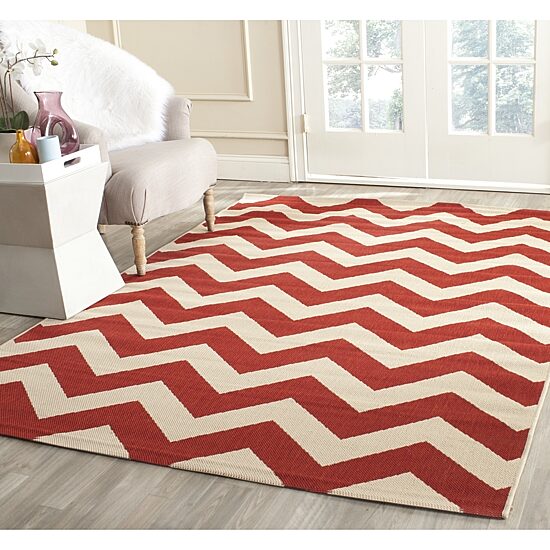 Safavieh Courtyard Collection Cennetig Chevron Indoor/Outdoor Area Rug