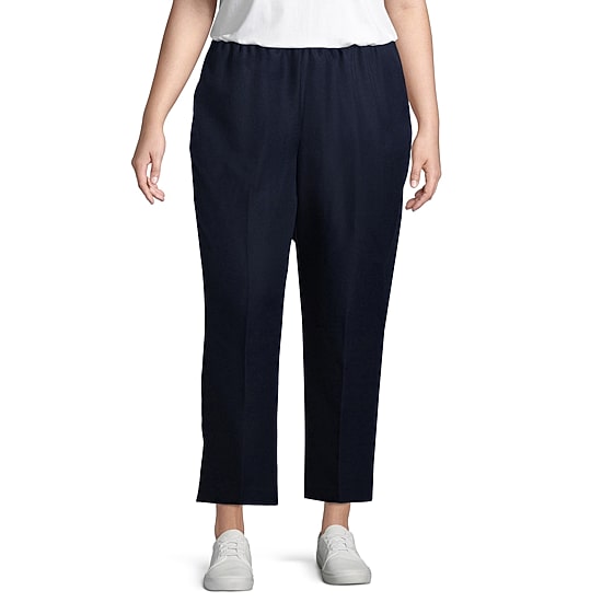 Alfred Dunner Classics Womens Plus Straight Pull-On Pants