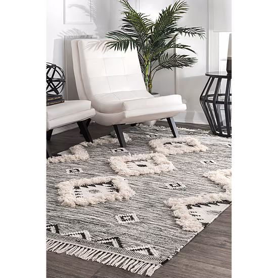 nuLoom Moroccan Textured Shaggy Wool Woven Area Rug
