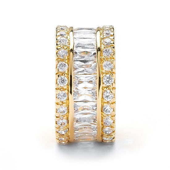 DiamonArt® Womens 11.5 mm White Cubic Zirconia 18K Gold Over Brass Band