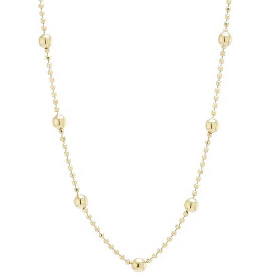 Silver Treasures Station Chain 24K Gold Over Silver 12 Inch Bead Choker Necklace