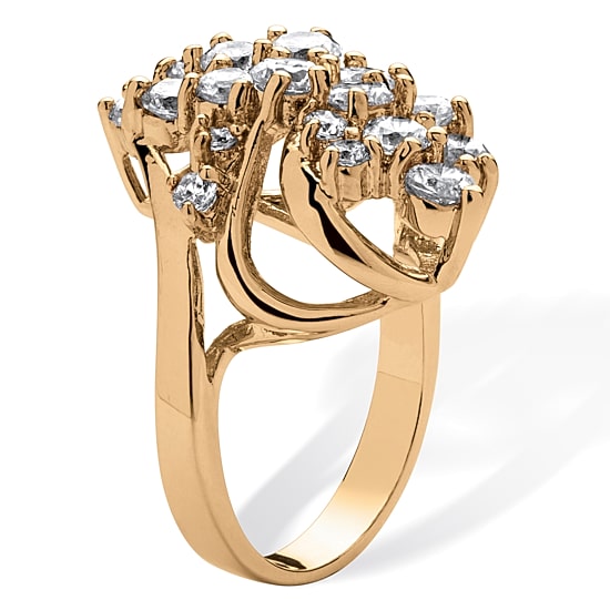 Womens 3 1/2 CT. T.W Cubic Zirconia 14K Gold Over Brass Cocktail Ring