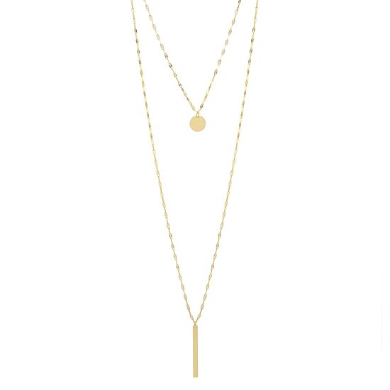 Silver Treasures Womens 14K Gold Over Silver 36 Inch Strand Necklace