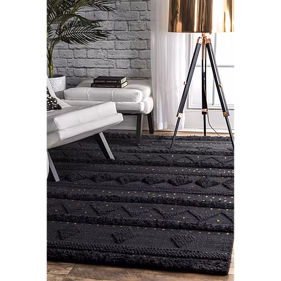 nuLoom Durden High Low Geometric Wool Woven Rug