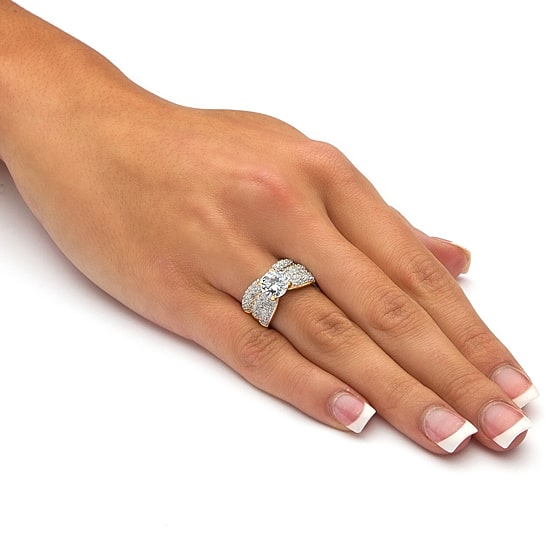 Womens 3 1/4 CT. T.W. Cubic Zirconia 14K Gold Over Silver Bridal Set