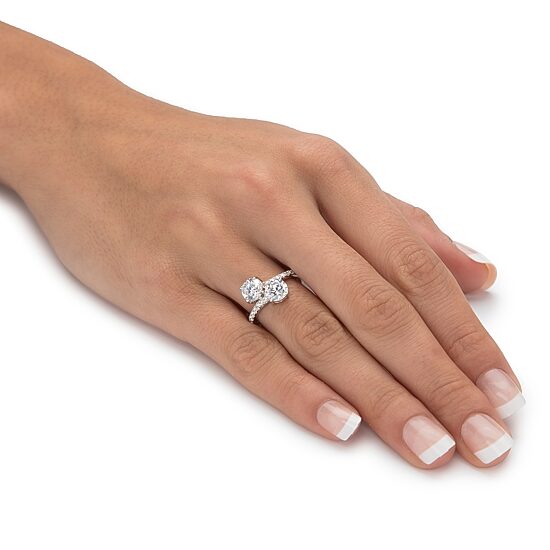 DiamonArt® Womens 2 3/4 CT. T.W. White Cubic Zirconia Sterling Silver Cocktail Ring
