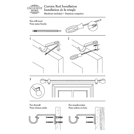 Exclusive Home Curtains Jetson 1 IN Adjustable Curtain Rod