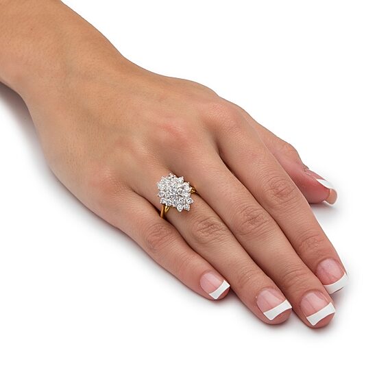 Womens 1 7/8 CT. T.W. Cubic Zirconia 14K Gold Over Brass Cocktail Ring