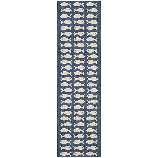 Safavieh Courtyard Collection Alfred Geometric Indoor/Outdoor Runner Rug