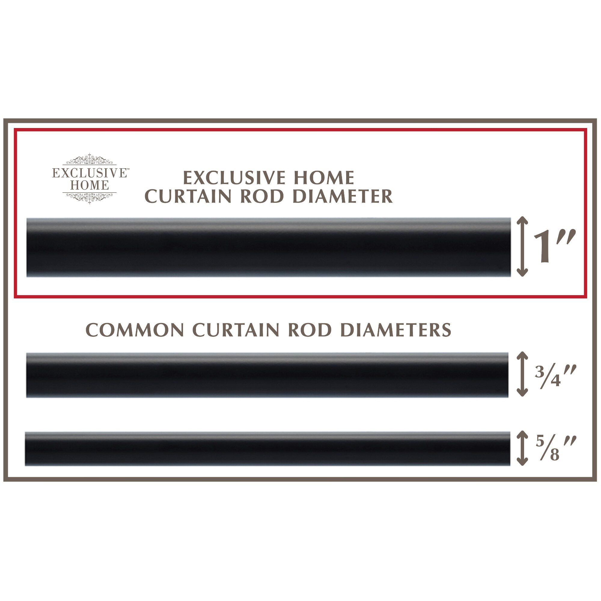Exclusive Home Curtains Modern Layer 1 Adjustable Curtain Rod
