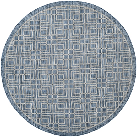 Safavieh Courtyard Collection Adelaide Geometric Indoor/Outdoor Round Area Rug