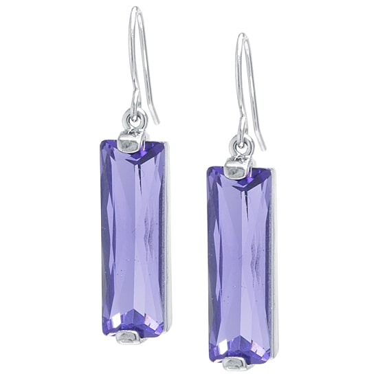 Sparkle Allure Womens Red Crystal Pure Silver Over Brass Rectangular Drop Earrings